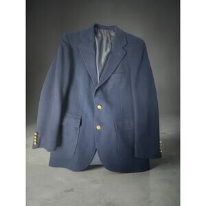 Ralph Lauren Polo University Navy Wool Blazer Gold Button Mens 38